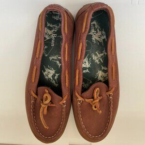 L.L. Bean Women's Brown Leather Slip On Loafers Size 8